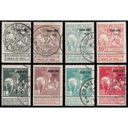 Bélgica 100/07 1911 San Martín dividiendo su manto sobreimpreso Charleroi 1911 Usados