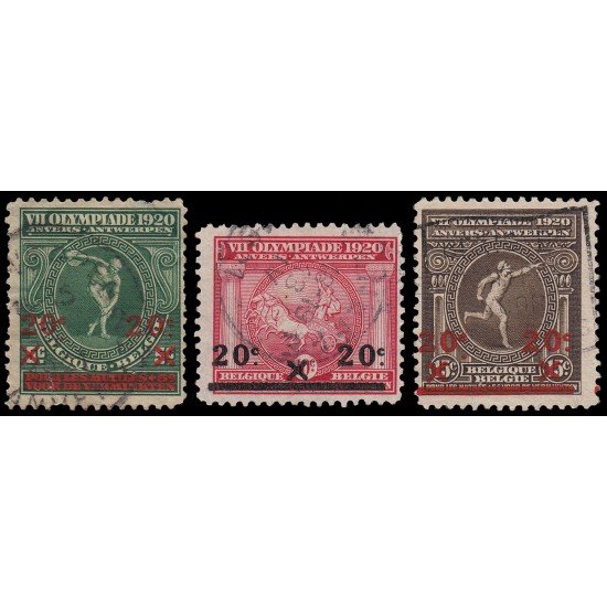 184/86 1921 Sellos de 1920 Juegos Olímpicos, con sobrecarga Usaods