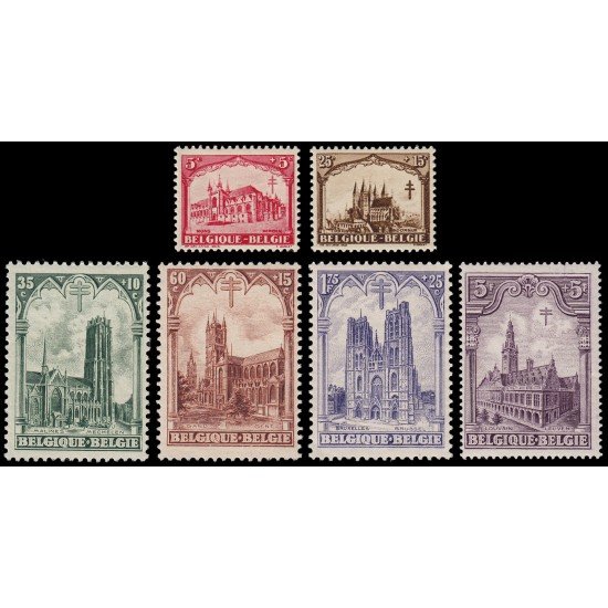 Bélgica 267/72 1928 Por los tuberculosos Monumentos MNH Bélgica 267/72 1928 Por los tuberculosos Monumentos MNH
