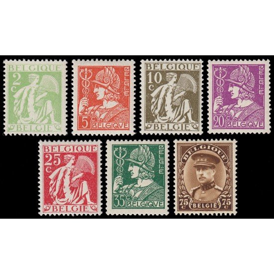 Bélgica 335/41 1932 Agricultura Comercio Alberto I MNH
