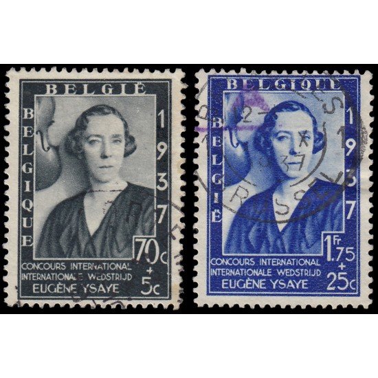 Bélgica 456/57 1937 Concurso inter. de música Eugène Ysaye Reina Elisabeth Usados Bélgica 456/57 1937 Concurso inter. de música Eugène Ysaye Reina Elisabeth Usados