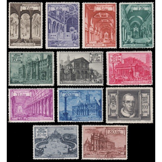 Vaticano 140/49 +11/12 Expres 1949 Iglesias y Basílicas Romanas MH
