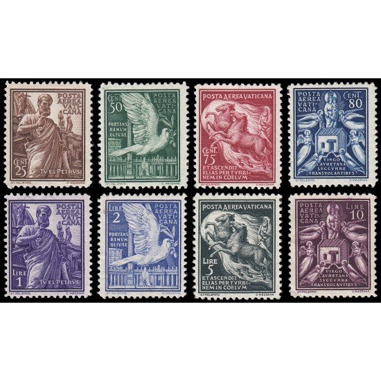 Vaticano Aéreo 1/8 1938 Varios temas MNH Vaticano Aéreo 1/8 1938 Varios temas MNH