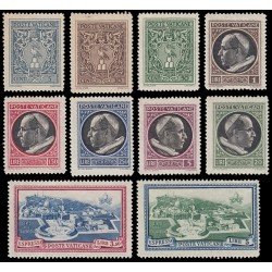 Vaticano 112/19 + 5/6 Expres 1945 Serie Pio XII MNH