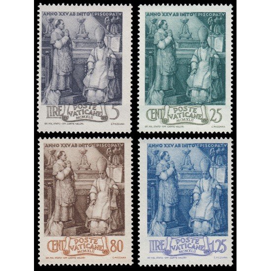 Vaticano 98/01 1943 25º Aniv. del episcopado de Pio XII MNH