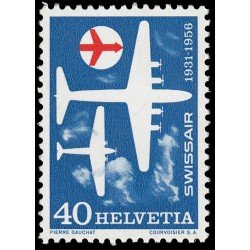 TRA2  Suiza Switzerland 575 1956  25 aniv. de la compañía aérea Swissair  MNH
