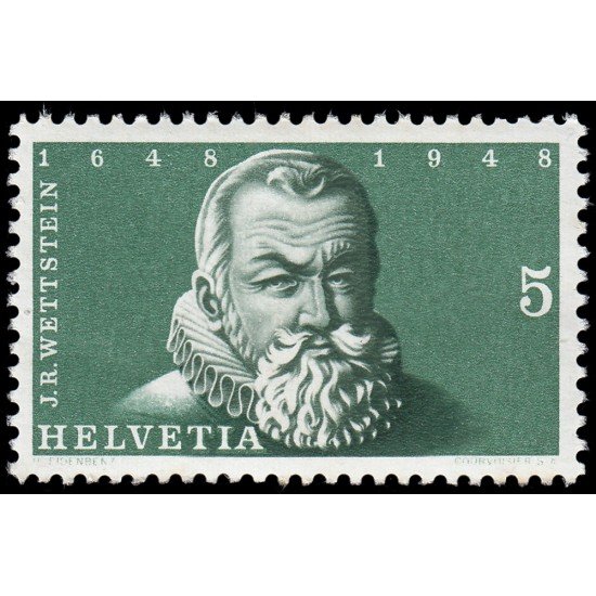 Suiza Switzerland 453 1948 Retrato del alcalde Wettstein MNH