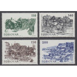 Feroe  53/56  1981 Vistas del viejo Torshavn-dibujos de Ingalvur av Reyni-