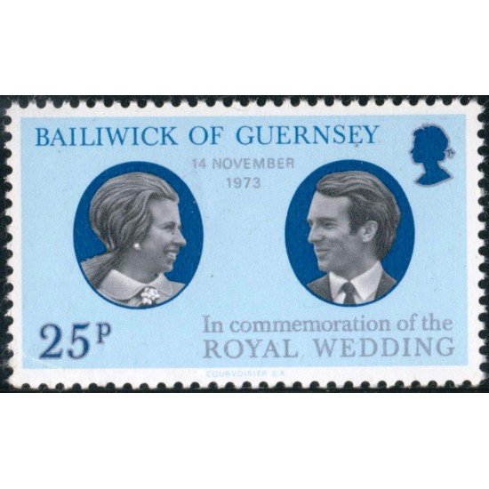 VAR1/S Guernesey Nº 83 1973 Boda de pa princesa Anne y Mark Philipps VAR1/S Guernesey Nº 83 1973 Boda de pa princesa Anne y Mark Philipps
