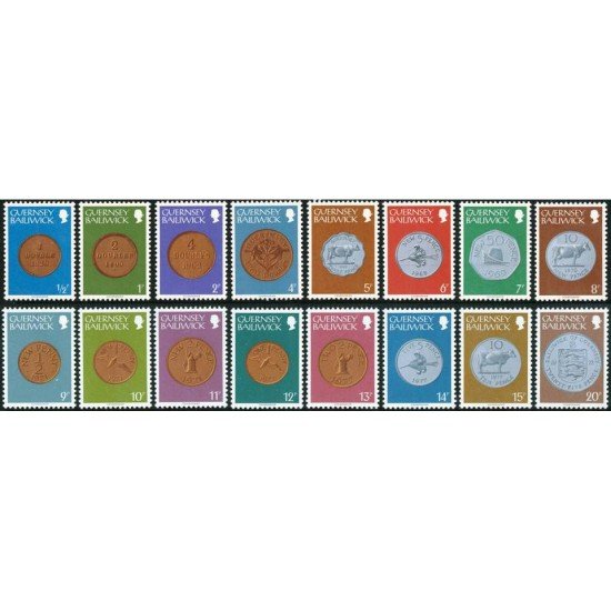 FAU5/S Guernesey Nº 168/83 1979 Serie monedas de 1830 a1977 Lujo FAU5/S Guernesey Nº 168/83 1979 Serie monedas de 1830 a1977 Lujo