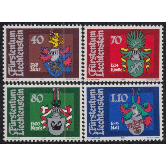 Liechtenstein 707/10 1981 Escudos Shield MNH Liechtenstein 707/10 1981 Escudos Shield MNH