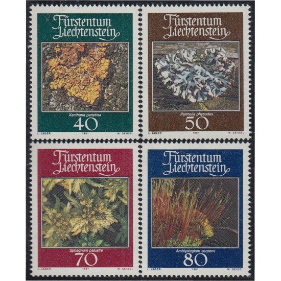 Liechtenstein 717/20 1981 Musgos y liquenes MNH