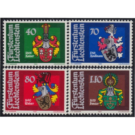 Liechtenstein 734/37 1982 Escudos Shields MNH Liechtenstein 734/37 1982 Escudos Shields MNH