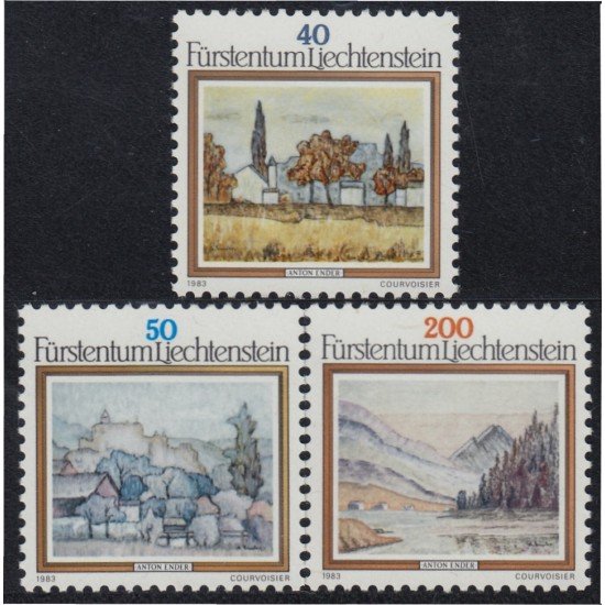 Liechtenstein 762/64 1983 Arte pinturas de Anton EnderMNH Liechtenstein 762/64 1983 Arte pinturas de Anton EnderMNH