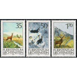 FAU3/S Liechtenstein Nº 848/50 1986 Fauna -animales de caza-Lujo FAU3/S Liechtenstein Nº 848/50 1986 Fauna -animales de caza-Lujo