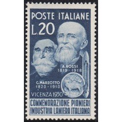 Italia Italy 566 1950 Pioneros de la industria de la lana Efigies MNH