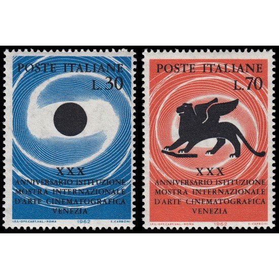 Italia Nº 871/72 1962 30º Aniv. Festival de cine de Venecia Lujo Italia Nº 871/72 1962 30º Aniv. Festival de cine de Venecia Lujo