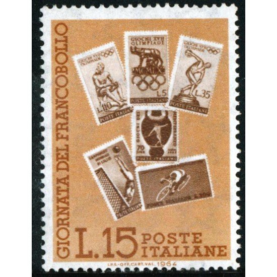 DEP1/S Italia Italy Nº 915 1964 VI Día del sello Lujo DEP1/S Italia Italy Nº 915 1964 VI Día del sello Lujo