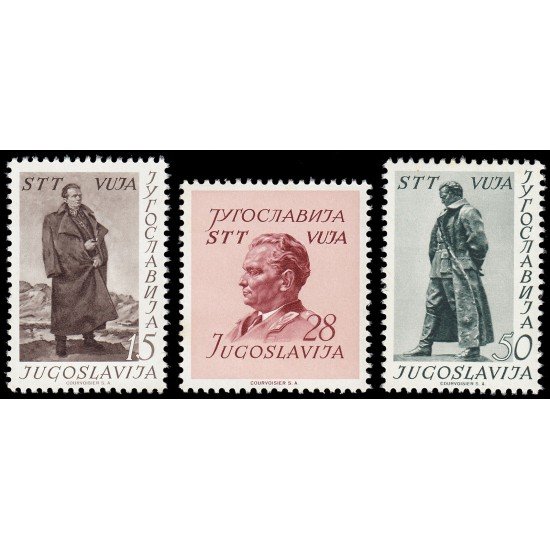 Trieste Post. 55/57 1952 Procedentes de Yugoslavia con sobrecarga STT VUJA MNH