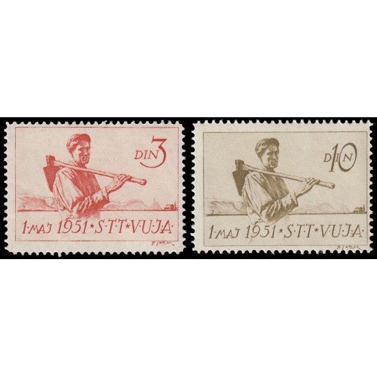 Trieste Post. 34/35 1951 1 de Mayo MNH