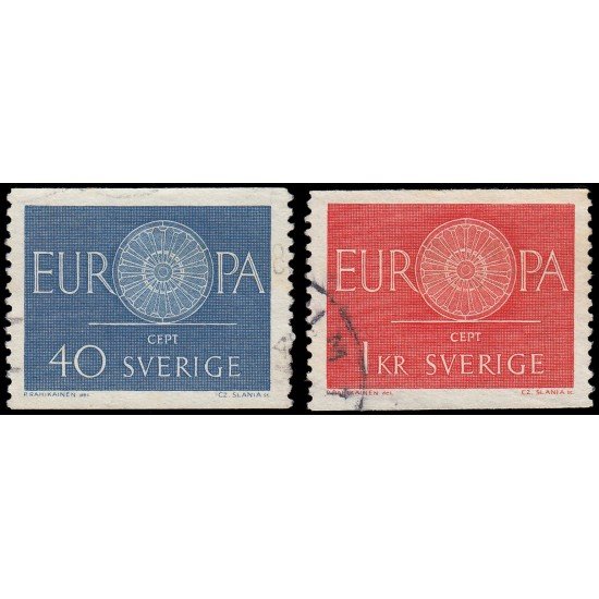 Suecia Sweden 454/55 1960 Europa Usados Suecia Sweden 454/55 1960 Europa Usados