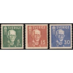 Suecia Sweden 254/56 1938 80 aniv. del Rey Gustavo V MNH