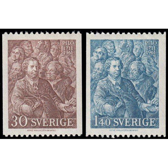 Suecia Sweden 482/83 1961 250 aniv. del nacimiento de Carl Gustav Pilo MNH