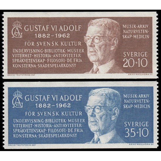 Suecia Sweden 497/98 1962 80 aniv. del Rey Gustavo VI Adolfo MNH Suecia Sweden 497/98 1962 80 aniv. del Rey Gustavo VI Adolfo MNH