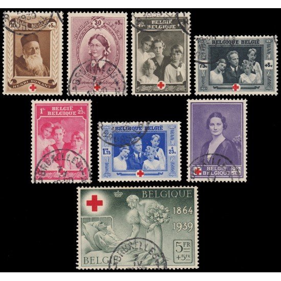 Bélgica 496/03 1939 75 aniv. de Cruz Roja internacional Usados Bélgica 496/03 1939 75 aniv. de Cruz Roja internacional Usados