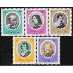 Italia Italy 1281/85 1976 Celebridades italianas escritores y científicos MNH