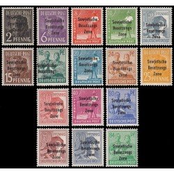 Alemania Oriental 8/23 1948 Emisiones Generales Sellos de zonas A.A.S. de 1947 sobrecargados MH