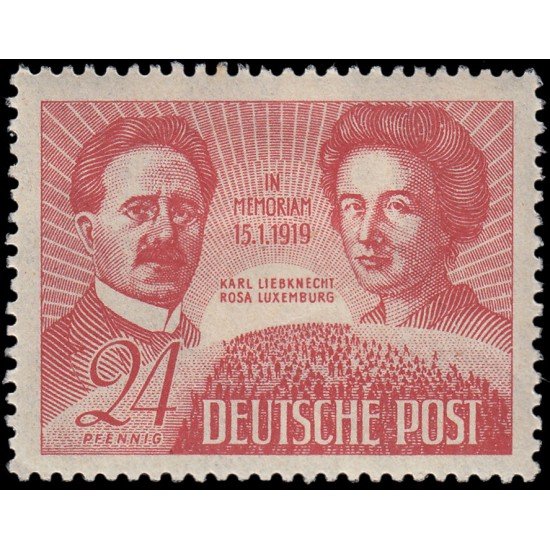 Alemania Oriental 48 1948 Emisiones Generales 30 aniv. de la muerte de Karl Liebknecht y Rosa Luxemburgo MH