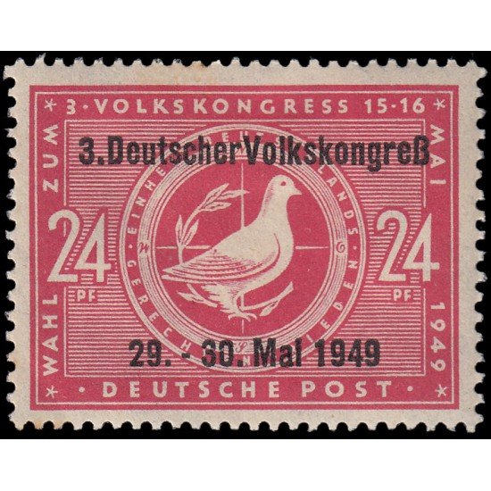 Alemania Oriental 51 1949 Emisiones Generales 3º congrreso popular con sobrecarga MH