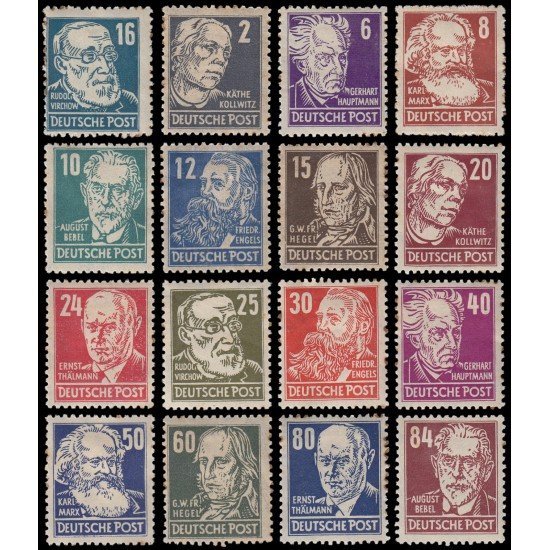 Alemania Oriental 32/47 1948 Emisiones Generales En recuerdo de alemanes célebres MH