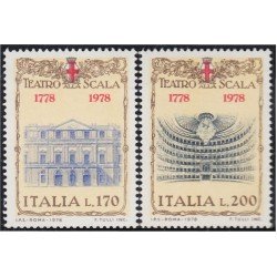 Italia Italy 1330/31 1978 200º Aniv. del teatro de la Scala de Milán MNH