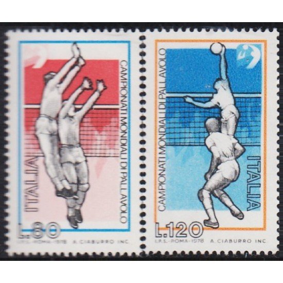 DEP1/S Italia Italy 1356/57 1978 Campeonatos del mundo de boley-ball MNH DEP1/S Italia Italy 1356/57 1978 Campeonatos del mundo de boley-ball MNH