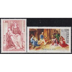 Italia Italy 1362/63 1978 Navidad cuadros de Giorgioni MNH