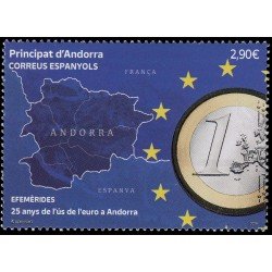Andorra Española 559 2024 Efemérides 25 años del euro en Andorra MNH