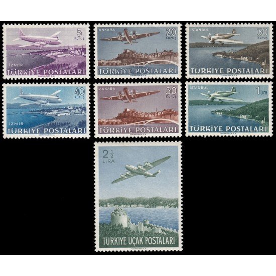 Turquía Turkey A 12/18 1949-50 Aviones Paisajes MNH