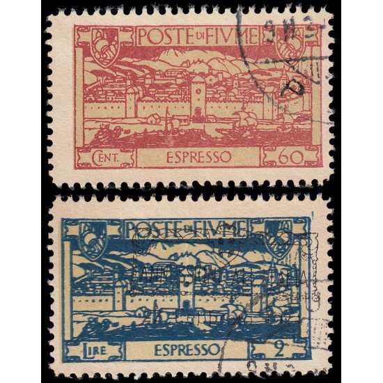 Italia Italy Fiume Expres 7/8 1923 Vista de Fiume en el siglo XVI Usados
