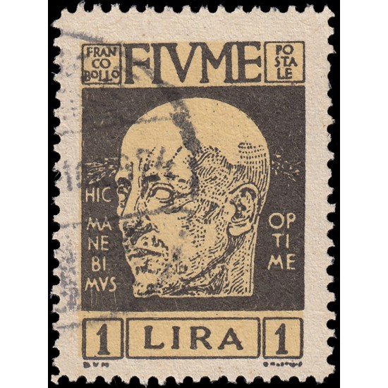 Italia Italy Fiume 105 1920 Efigie de Gabriele d Annunzio Usados