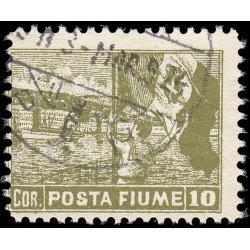 Italia Italy Fiume 48 1919 Emisión local Crucero italiano entrando en el puerto Usados