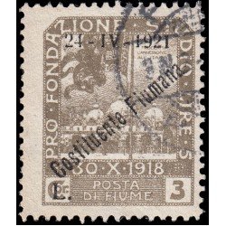 Italia Italy Fiume 156 1921 Sellos de 1919 con sobrecarga Usados