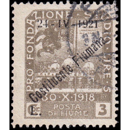 Italia Italy Fiume 156 1921 Sellos de 1919 con sobrecarga Usados