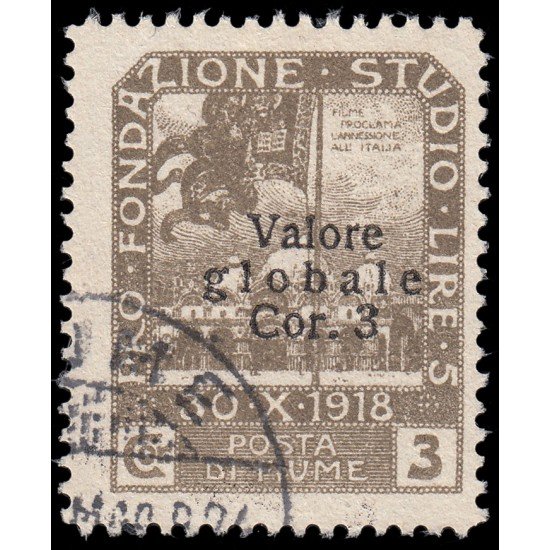Italia Italy Fiume 80 1919 Sellos de 1919 Pro Studio con sobrecarga Usados
