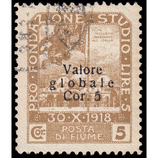 Italia Italy Fiume 81 1919 Sellos de 1919 Pro Studio con sobrecarga Usados