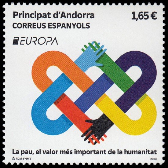 Andorra Española 542 2023 Europa La paz, el valor más importante de la humanidad MNH