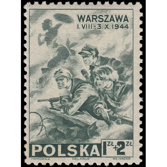 Polonia Poland E 21 1944 En beneficio de los supervivientes de la revuelta de Va