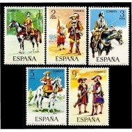 España Spain 2167/71 1974 Uniformes militares MNH España Spain 2167/71 1974 Uniformes militares MNH