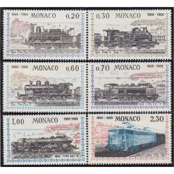 Monaco 752/57 1968 Centenario del enlace ferroviario con Niza MNH